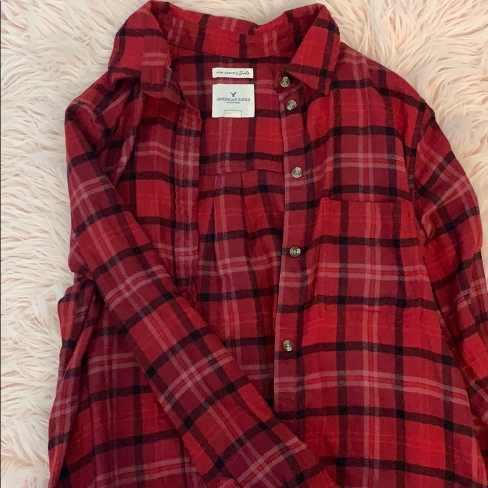 American eagle plaid button up